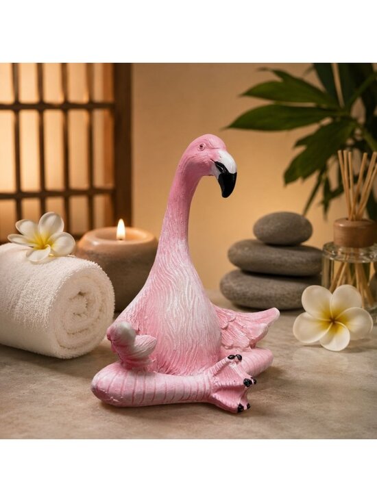 Other - Pink Flamingo Figurine Seated Yoga Lotus Pose Figurine